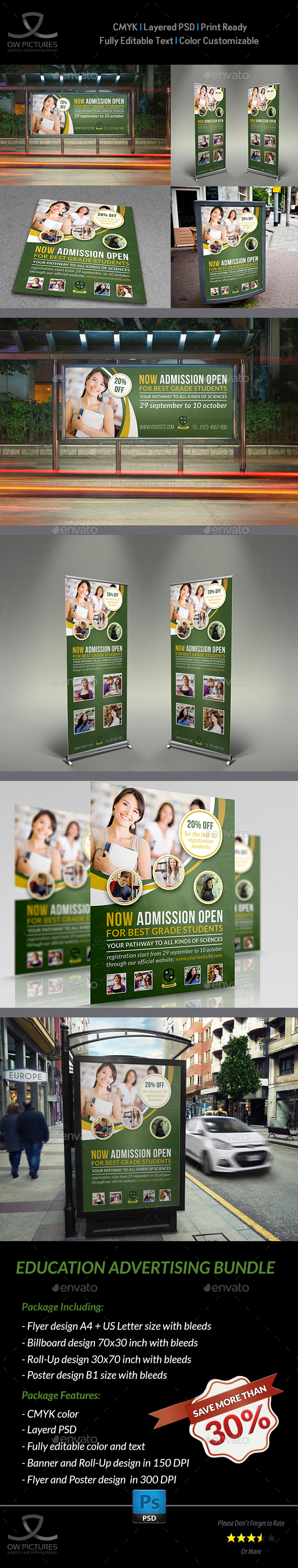 Education Advertising Bundle - Signage Print Templates