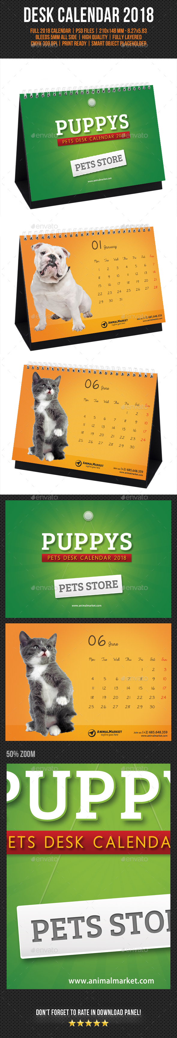 Pet Shop Desk Calendar 2018 - Calendars Stationery