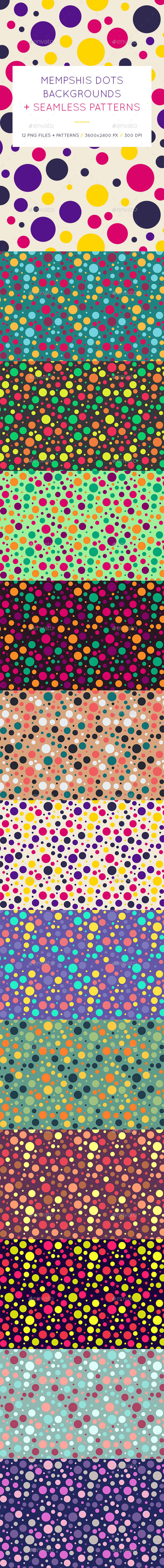 Memphis Dots Backgrounds - Patterns Backgrounds