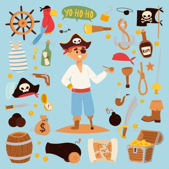 Pirate Stickers Icons - Miscellaneous Vectors