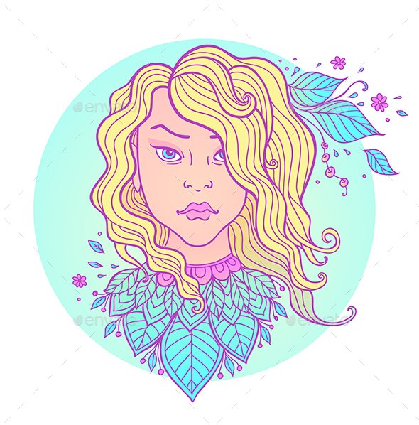 Girl with Long Hair - People Characters
