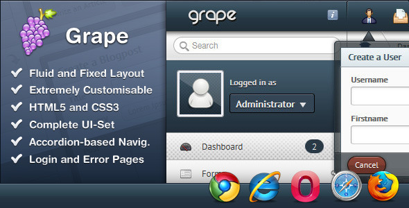 Grape – Professional & Flexible Admin Template