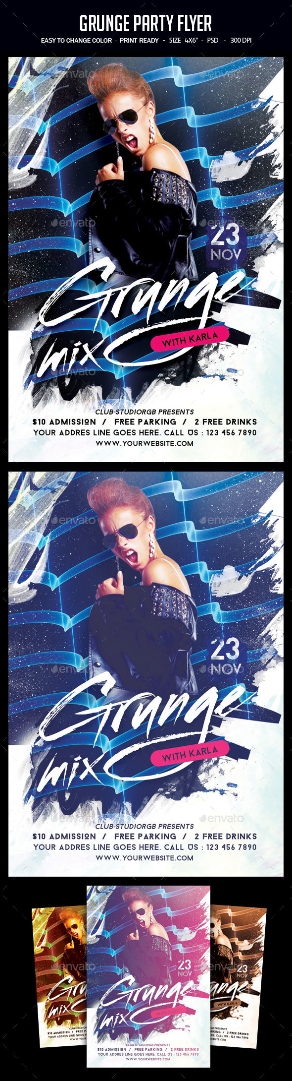 Grunge Party Flyer - Clubs & Parties Events