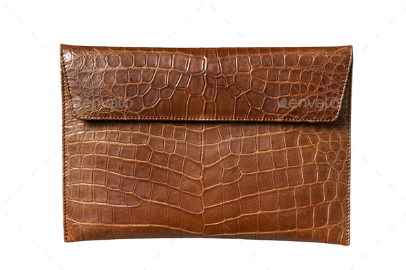 Exotic leather bag for Pad, hide, skin in brown color