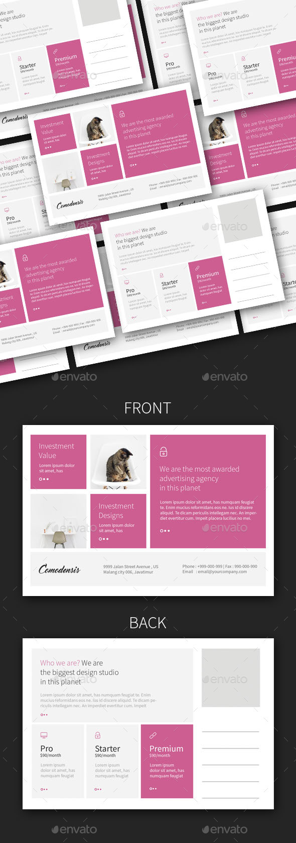 Creative Corporate Price Table Postcard - Cards & Invites Print Templates