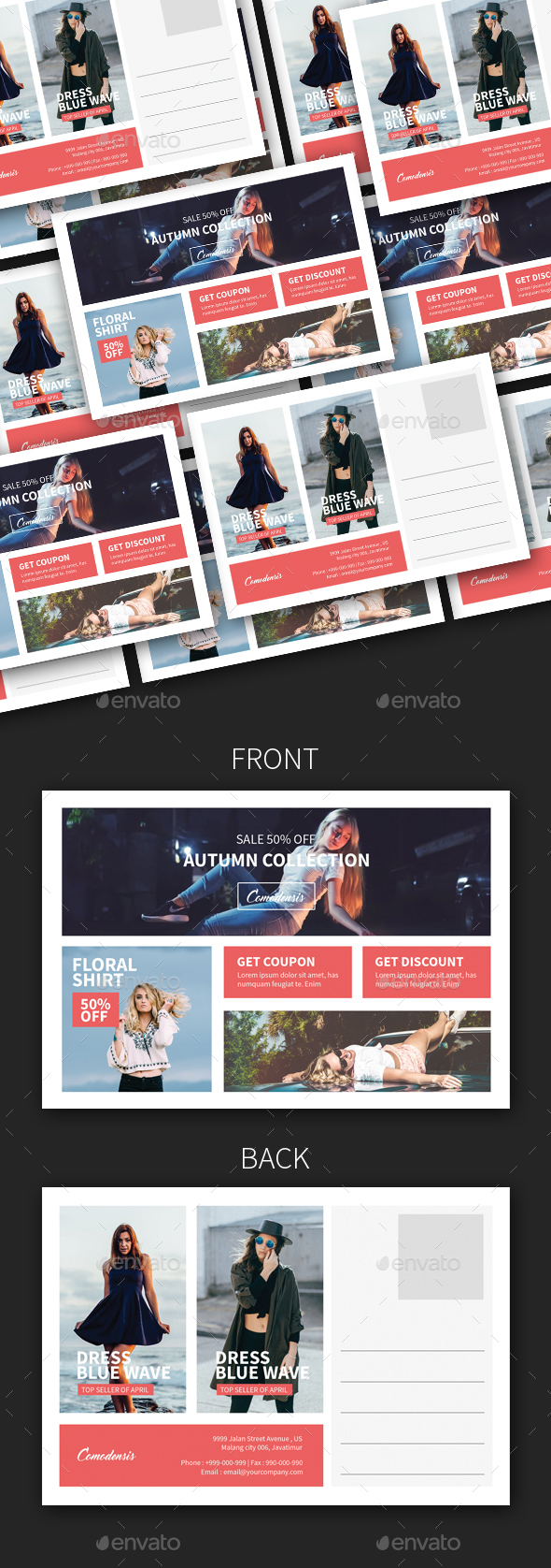 Fashion Sale Promotion Postcard - Cards & Invites Print Templates