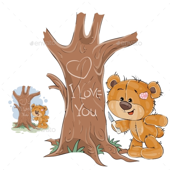 Loving Brown Teddy Bear - Animals Characters