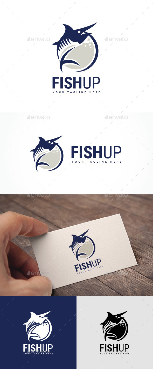 Fish Up Logo - Animals Logo Templates