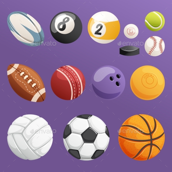 Set Of Sport Balls Isolated Vector Collection By Vectorssstocker Graphicriver