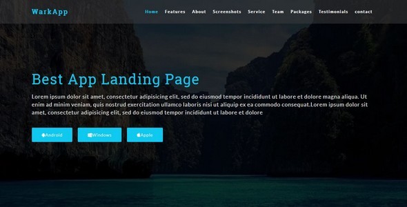 Fabulous Warkapp-Multipurpose App Landing HTML5 Template