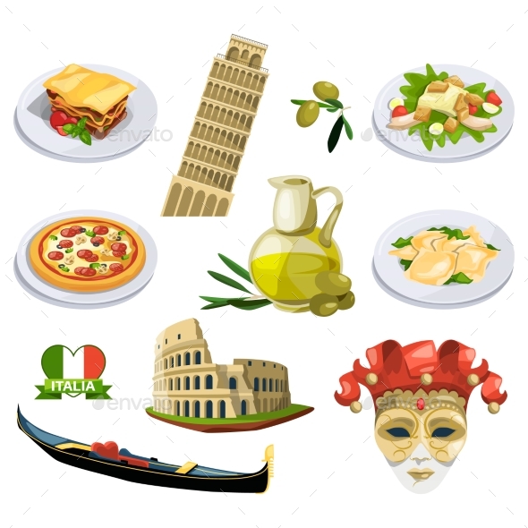 Different Traditional Elements and Symbols - Objects Vectors