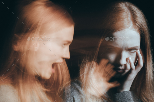 Woman having hallucinations - Stock Photo - Images