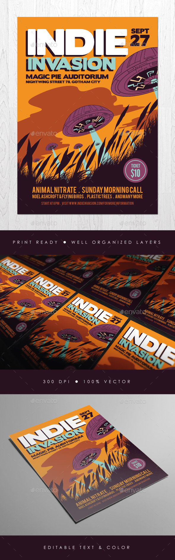 Indie Invasion Flyer - Events Flyers