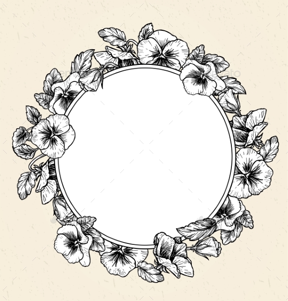 Frame of Vintage Botanical Flowers - Borders Decorative