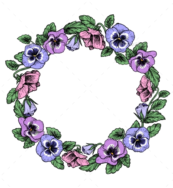 Frame of Vintage Botanical Flowers - Borders Decorative