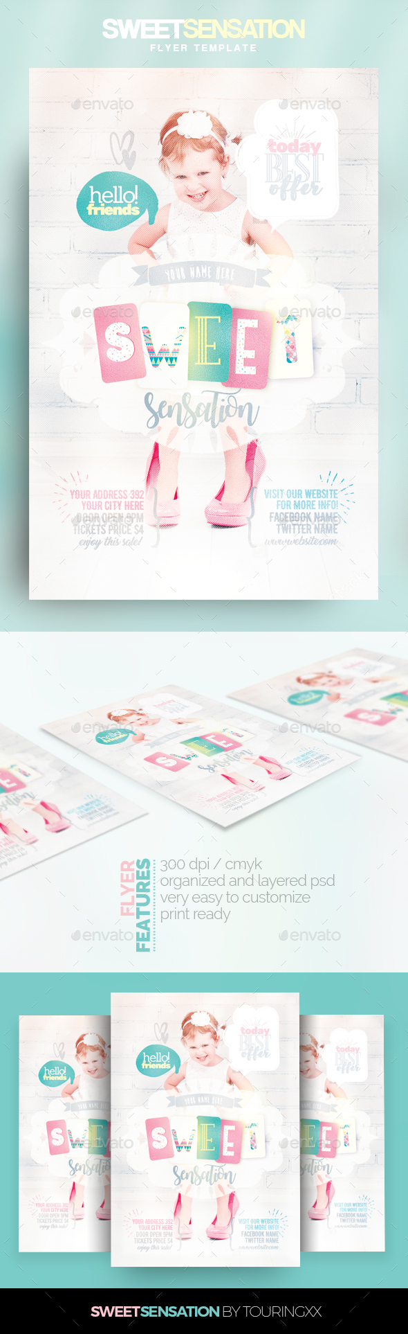 Sweet Sensation Flyer Template - Flyers Print Templates