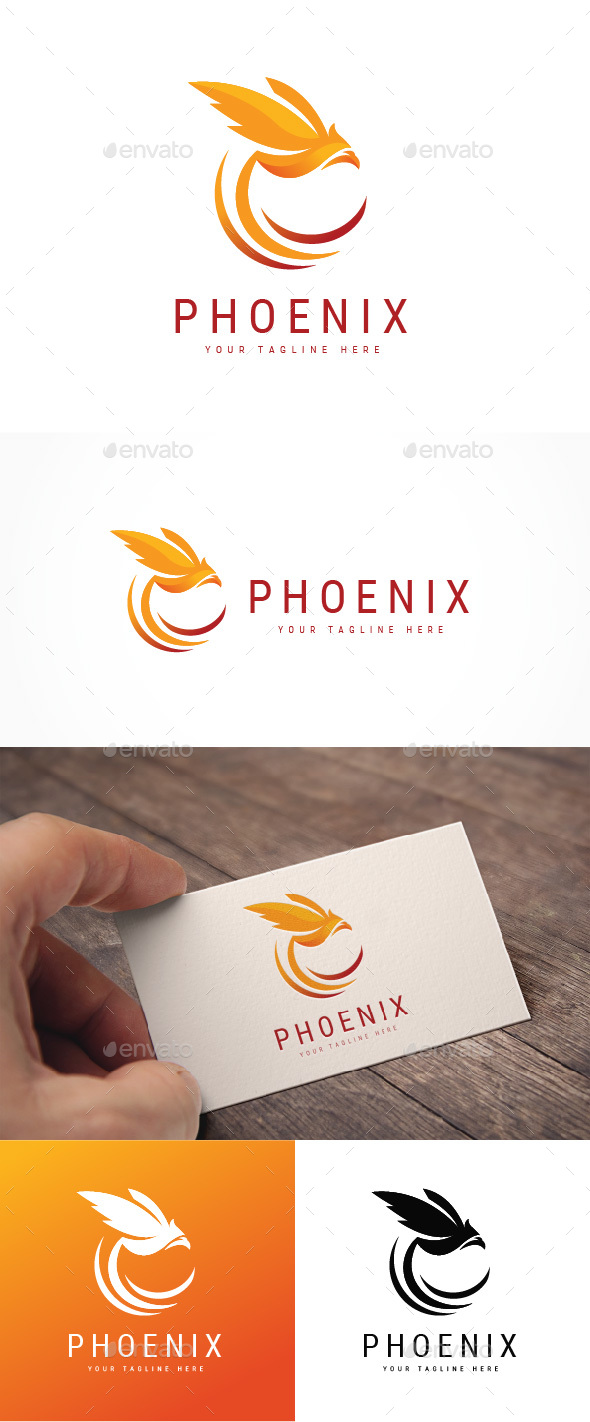 Abstract Phoenix Logo - Animals Logo Templates