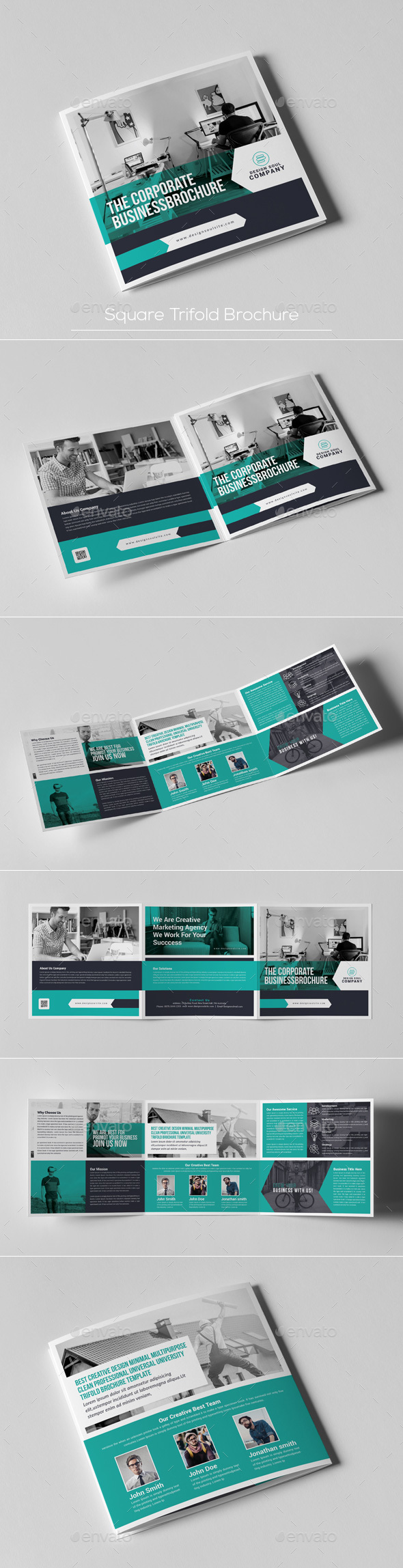 Square Trifold Brochure by designsoul14 | GraphicRiver