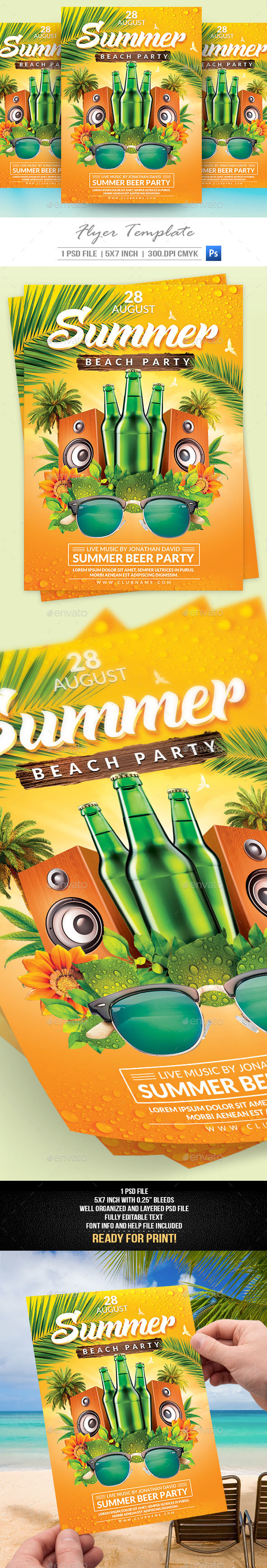 Summer Party Flyer Template V2 - Clubs & Parties Events