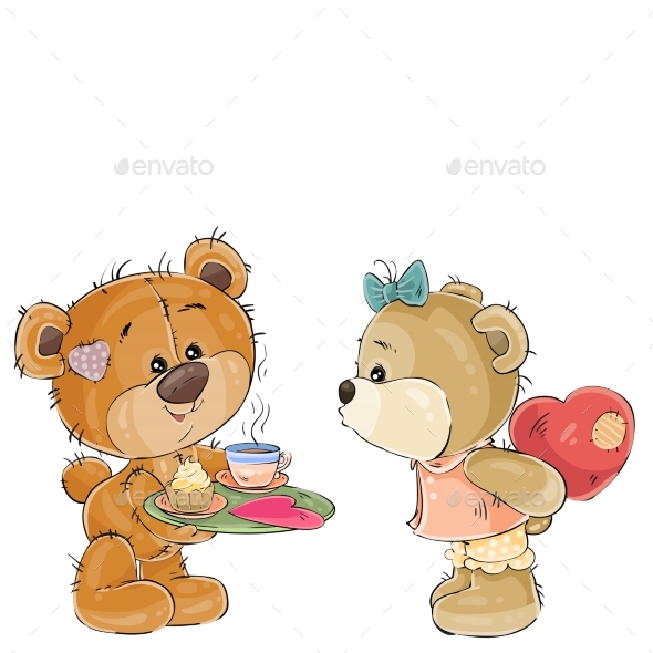 Loving Brown Teddy Bear - Animals Characters