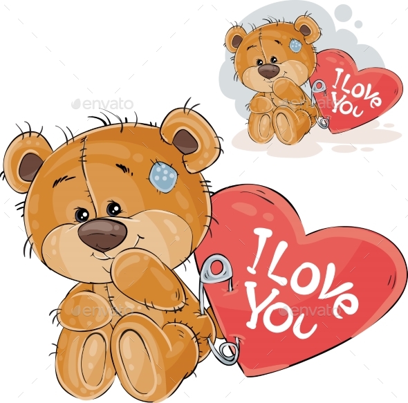 Loving Brown Teddy Bear - Animals Characters