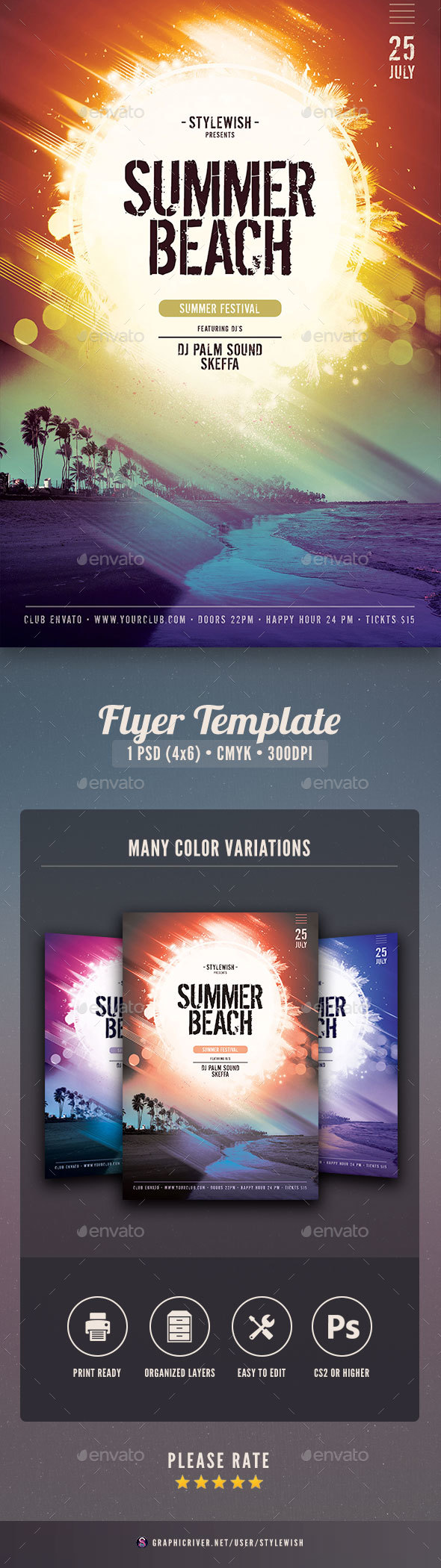 Summer Beach Flyer - Clubs & Parties Events