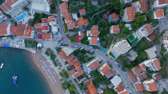 Aerial Shooting of City by the Sea