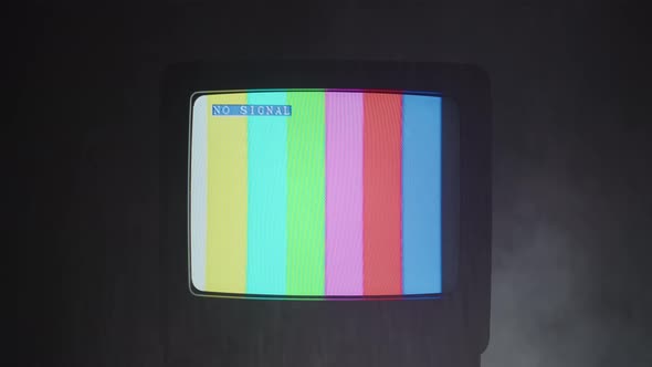 Old Retro Television on Black Background with Rain Storm alt