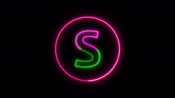 Glowing neon font. pink and green color glowing neon letter.  Vd 1319