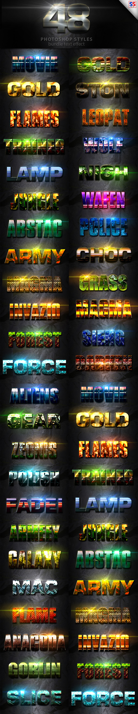 Download 48 Text Effect Bundle Vol 3 by StylesShop | GraphicRiver