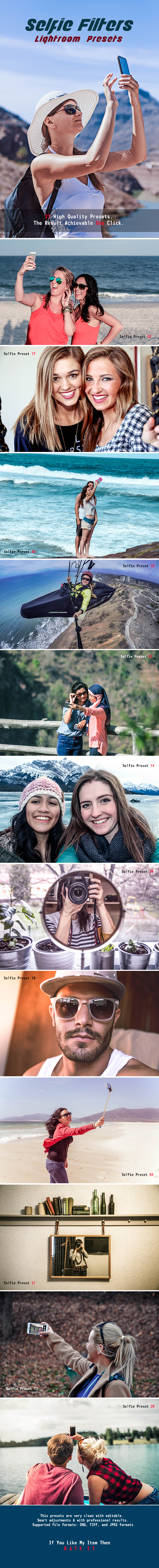 22 Selfie Filters Lightroom Presets - Lightroom Presets Add-ons