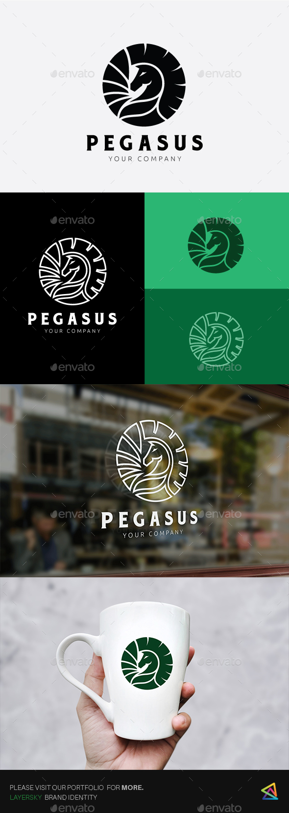 Pegasus Logo - Animals Logo Templates