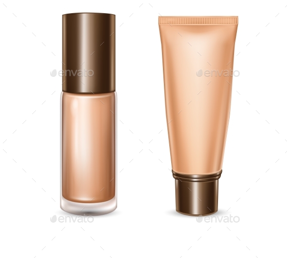 Vector Illustration of Tube and Bottle - Man-made Objects Objects