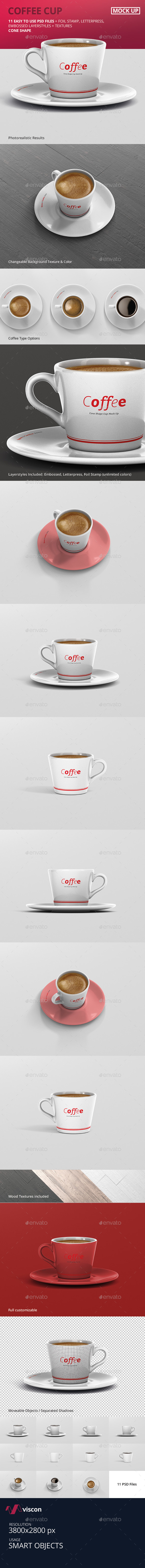 Coffee Cup Mockup - Cone Shape - Logo Product Mock-Ups
