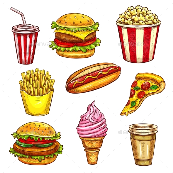 Fast Food Lunch Takeaway - Food Objects