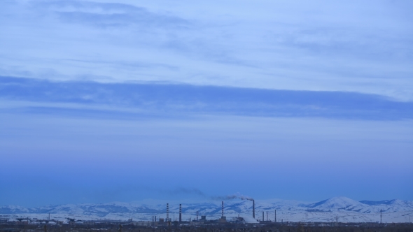 Super Moon Over the Industrial Zone.