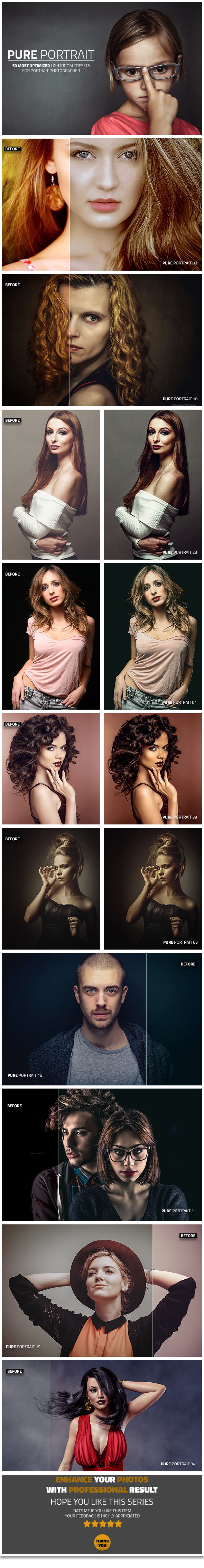 50 Pure Portrait Lightroom Presets - Lightroom Presets Add-ons