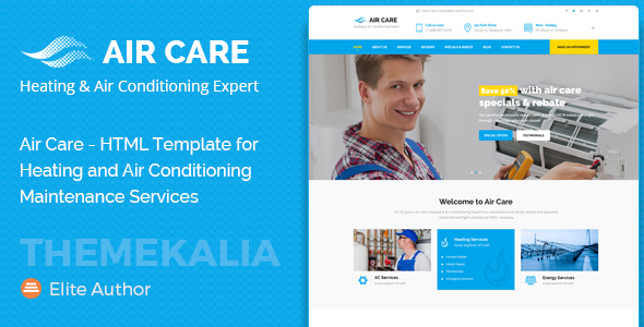 Marvelous Air Care - HTML Template for Heating and Air Conditioning Maintenance Services