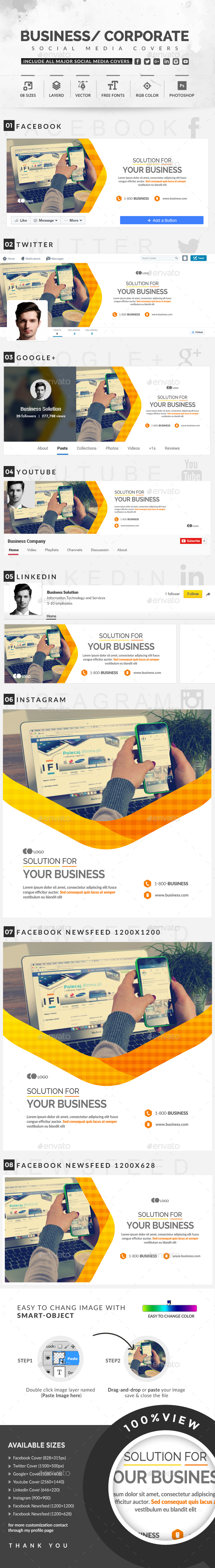 Social Media Covers - Social Media Web Elements