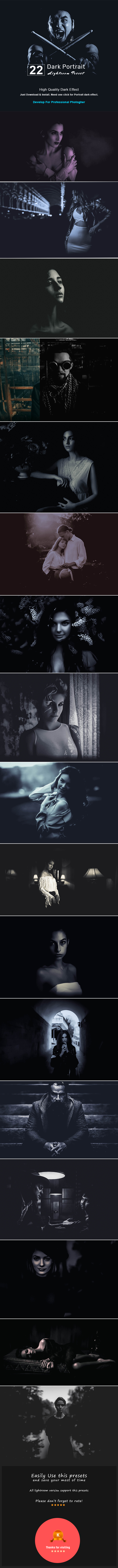 22 Dark Portrait | Lightroom Presets - Black and white Lightroom Presets