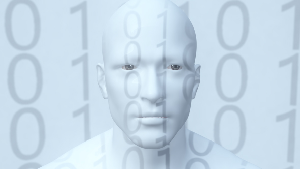 Representation of Humanoid Android Robot Artificial Intelligence Digital Immortality alt