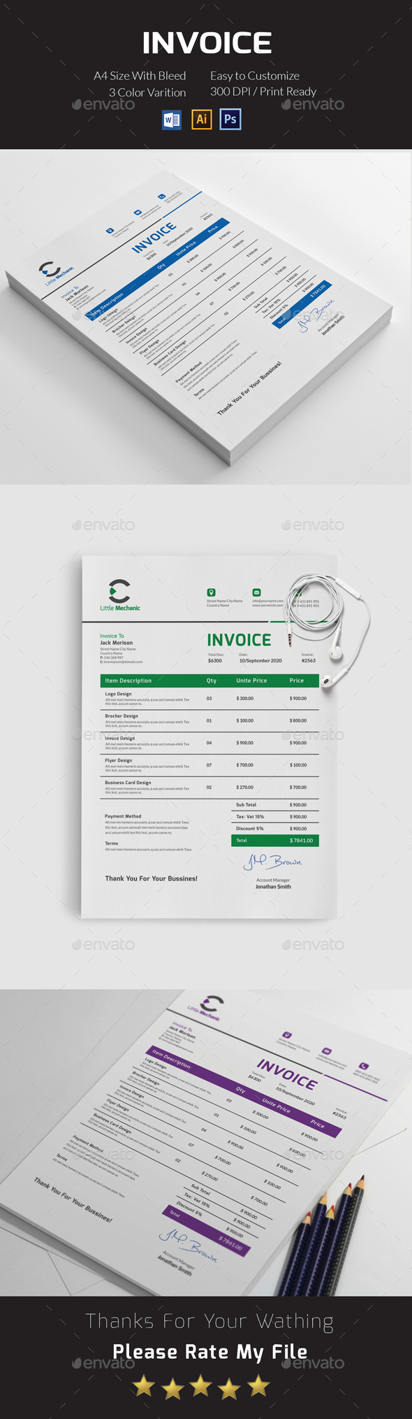 Invoice - Stationery Print Templates