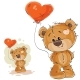 teddy bear holding balloon