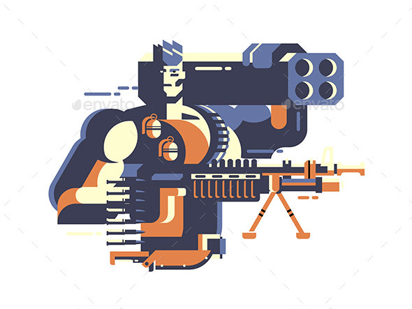 Soldier with Gun - People Characters