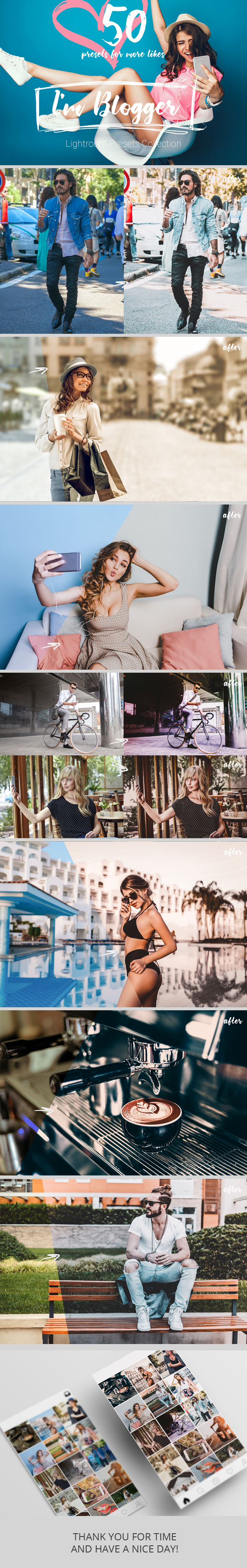 I'm Blogger - 50 Lightroom Presets - Lightroom Presets Add-ons