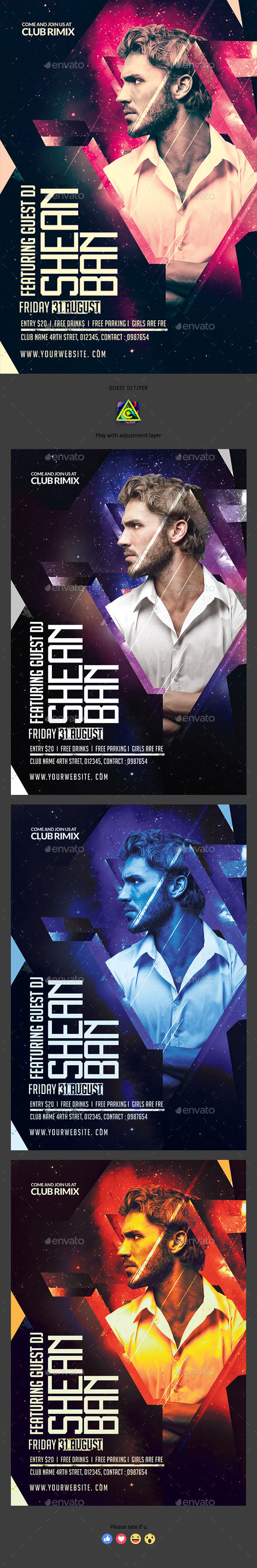 Guest DJ Flyer - Clubs & Parties Events