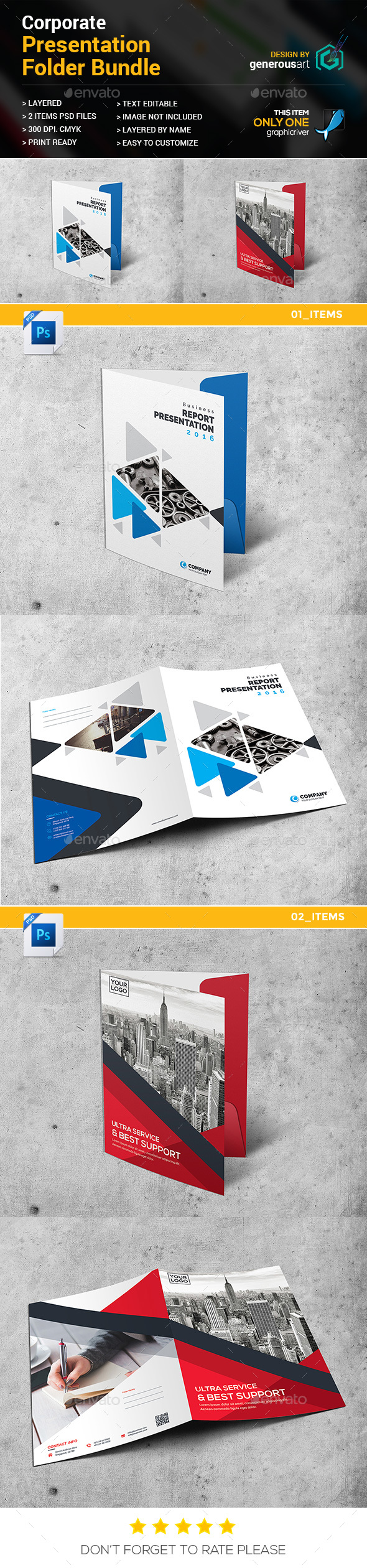 Presentation Folder Bundle 2 in 1 - Stationery Print Templates