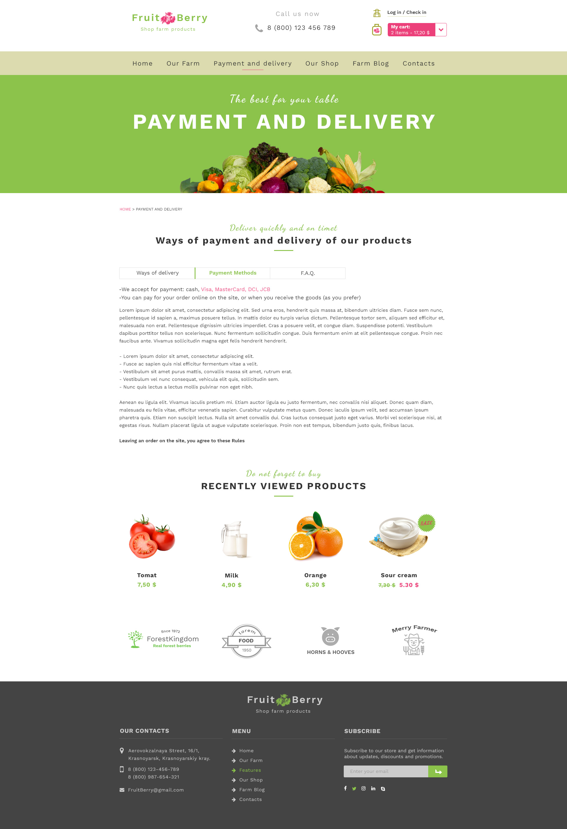 Fruit & Berry – PSD Template