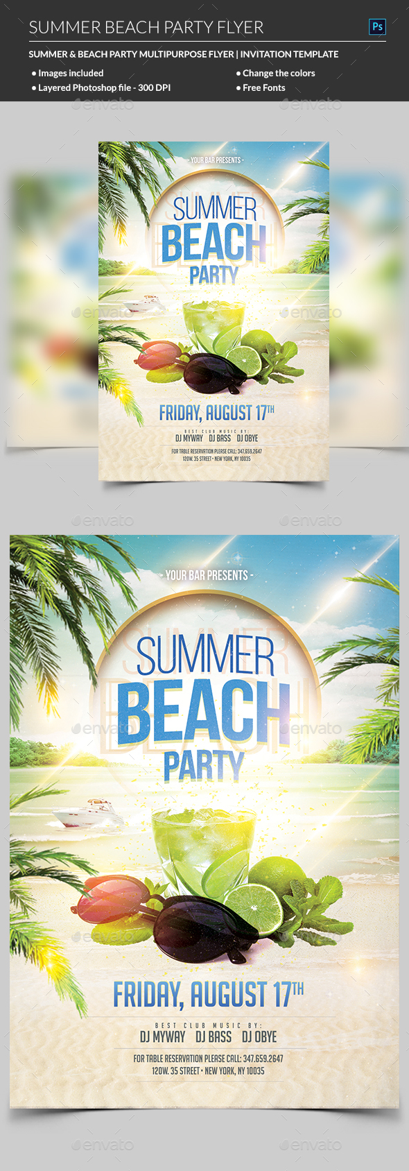 Summer Beach Party Flyer - Clubs & Parties Events