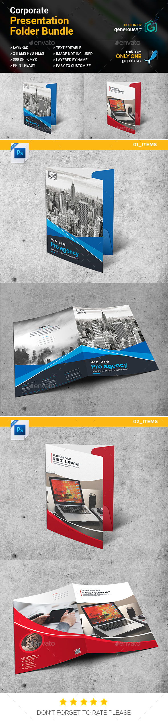 Presentation Folder Bundle 2 in 1 - Stationery Print Templates